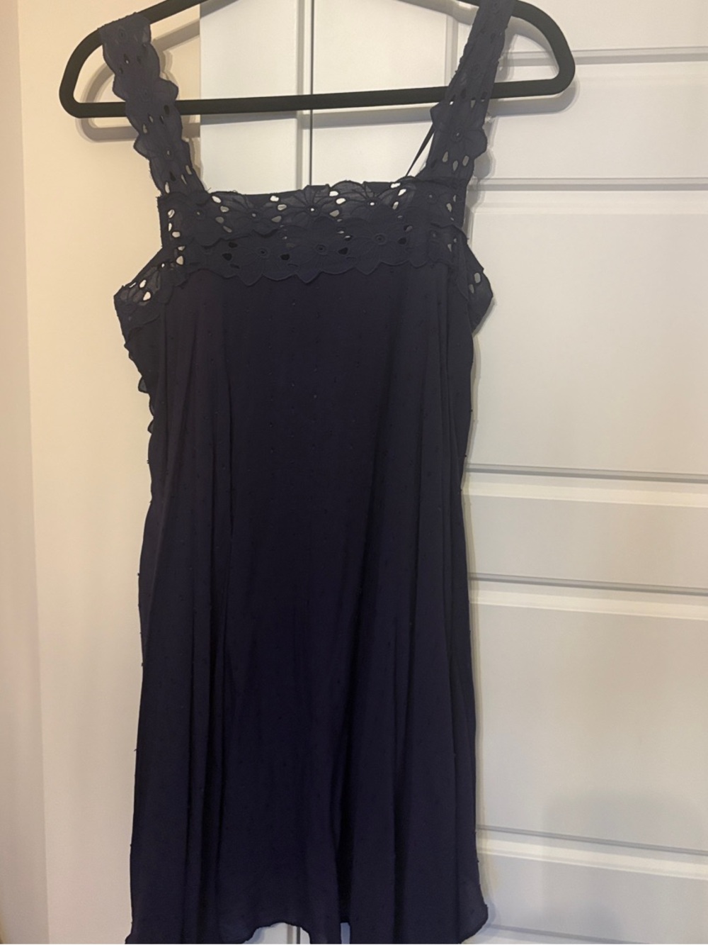 Intimately by Free People Navy Eyelet Trim Chemise